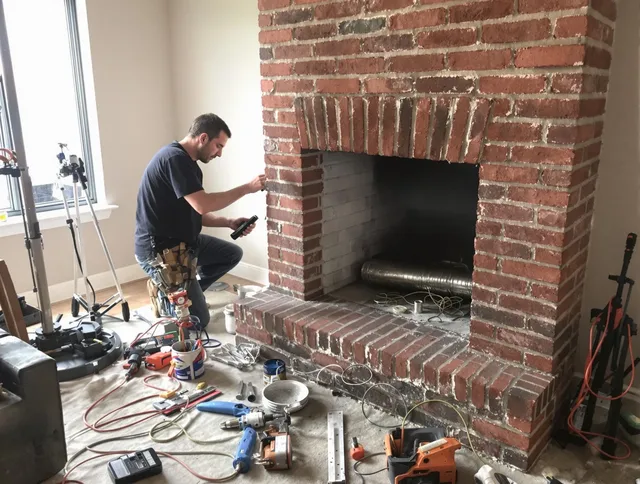 Mayfield Heights Chimney Sweep specialist finalizing chimney liner service in Mayfield Heights, OH