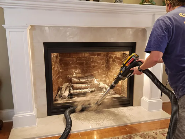 Fireplace cleaning performed by Mayfield Heights Chimney Sweep in Mayfield Heights, OH