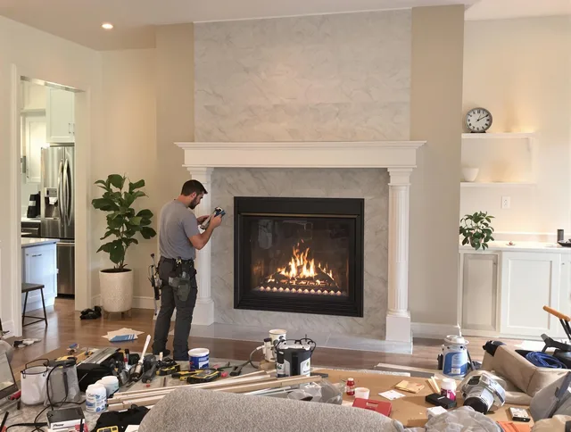 Newly installed fireplace by Mayfield Heights Chimney Sweep in Mayfield Heights, OH