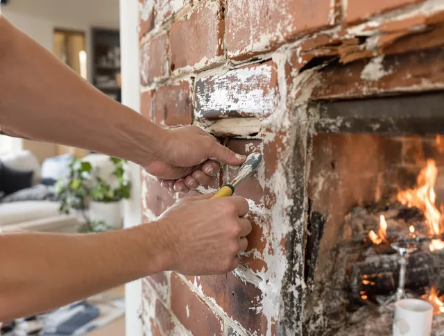Routine fireplace repair by Mayfield Heights Chimney Sweep in Mayfield Heights, OH